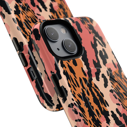 Leopard Print Tough Magnetic Phone Case — Slim Protective iPhone Cover