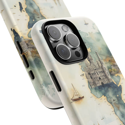 Hard Phone Case — Watercolor Fantasy Map Castle Design