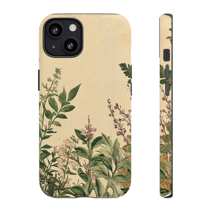 Floral Vintage Tough Case – Botanical Protective Phone Cover,Plants Lovers