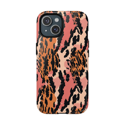 Leopard Print Tough Magnetic Phone Case — Slim Protective iPhone Cover