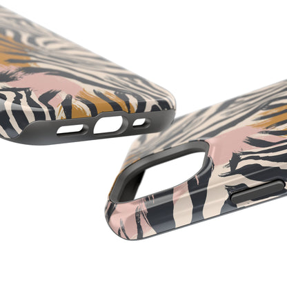Zebra Brushstroke Magnetic Impact Phone Case,Africa Pattern