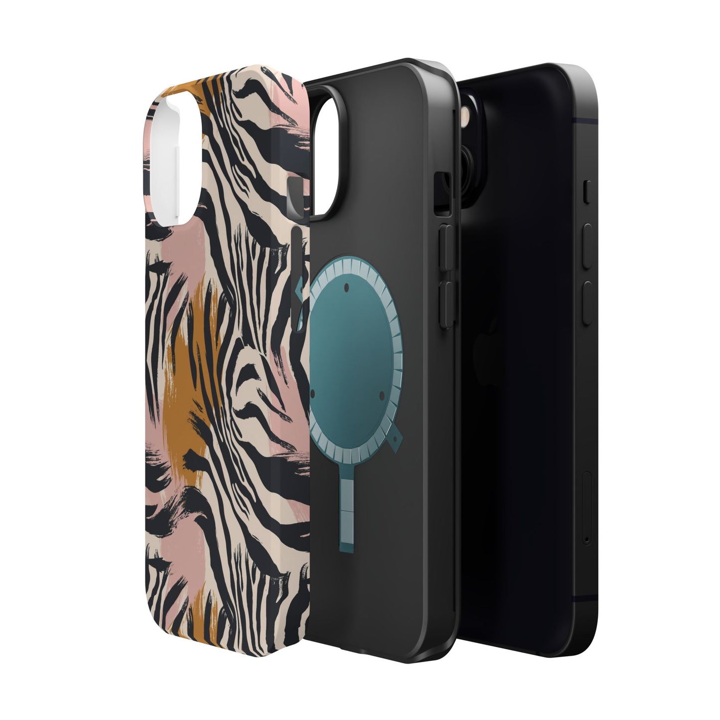 Zebra Brushstroke Magnetic Impact Phone Case,Africa Pattern