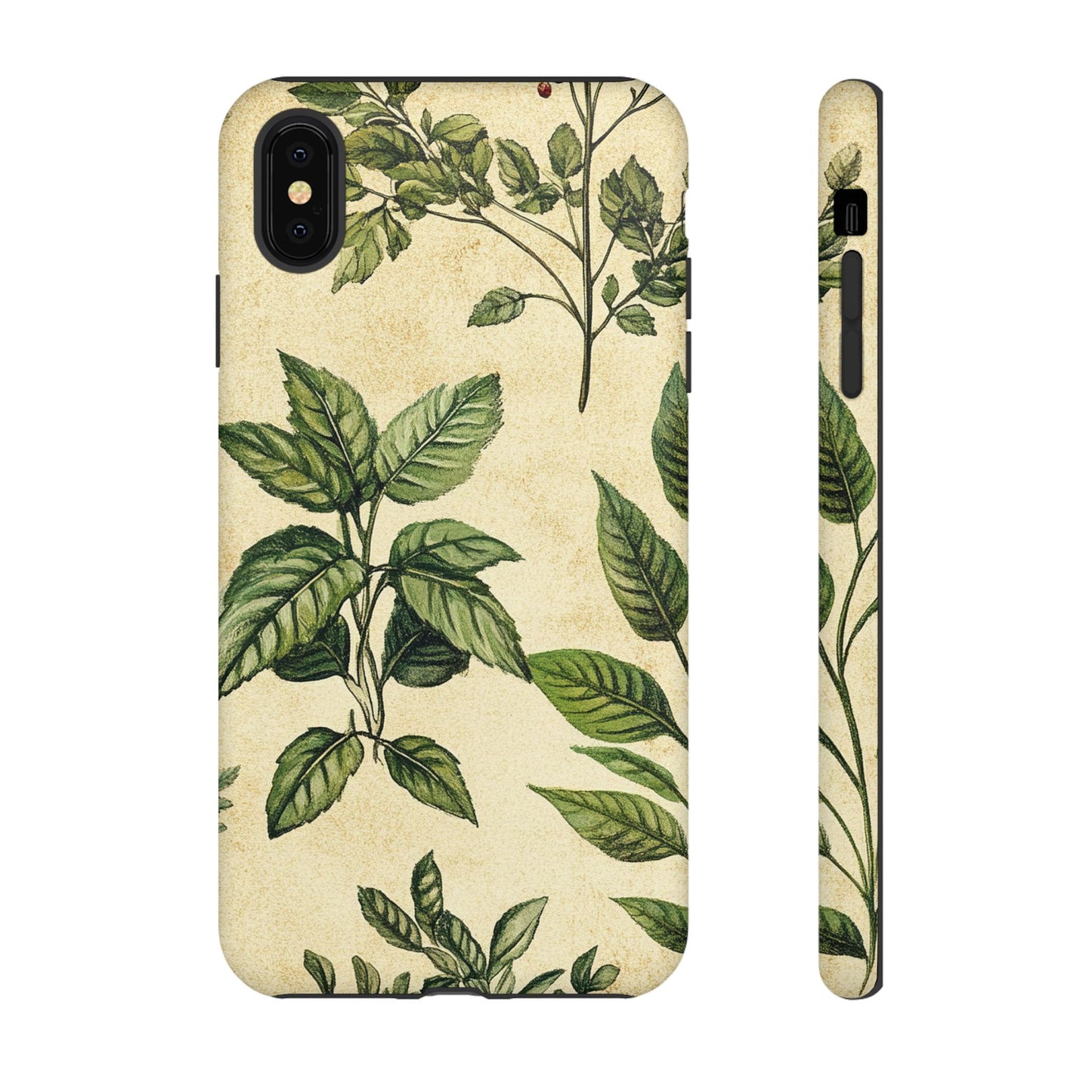 Botanical Leaves Tough Phone Case — Vintage Green Plant Print