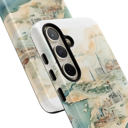 Hard Phone Case — Watercolor Fantasy Map Castle Design