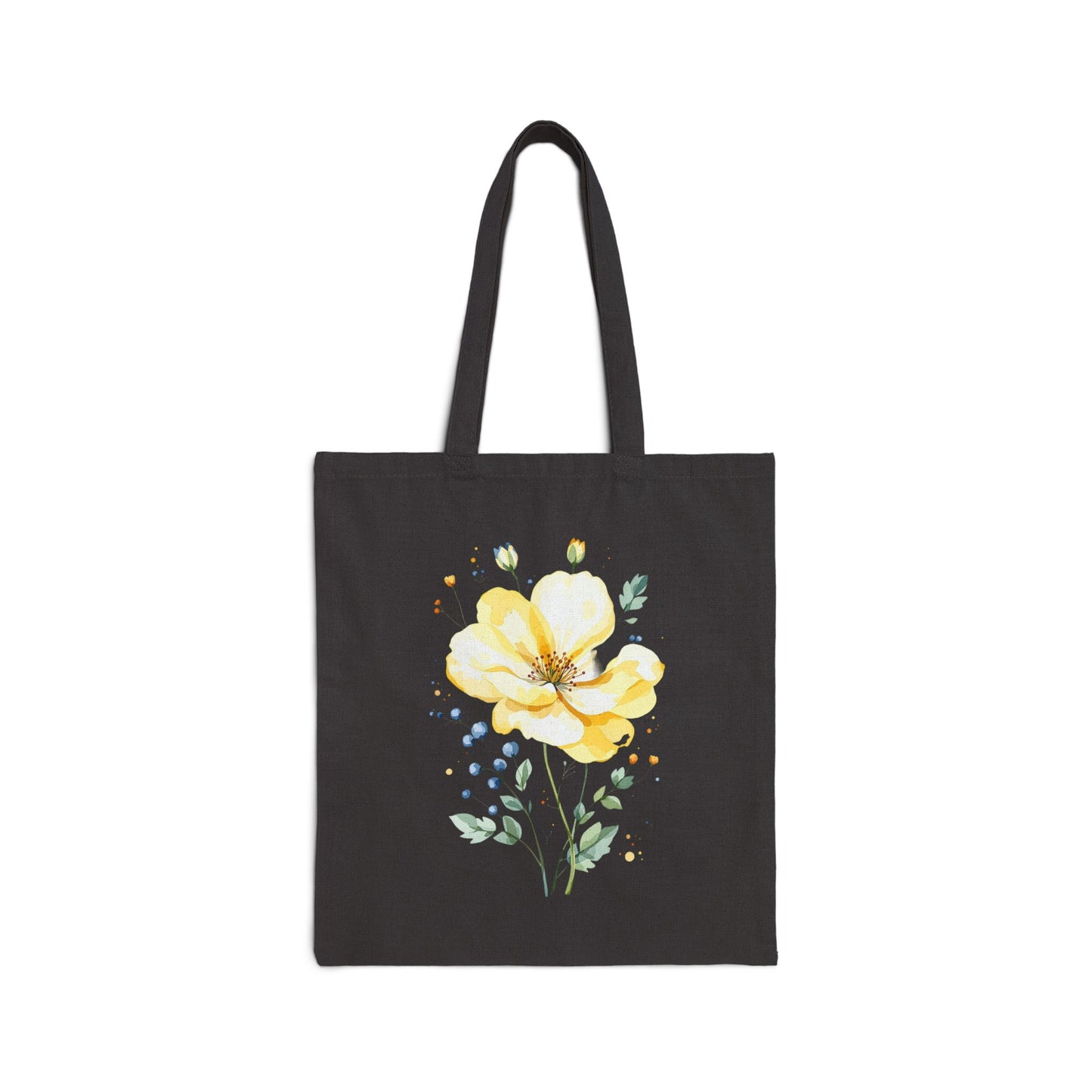 Canvas Tote Bag — Watercolor Wildflower Bouquet Print