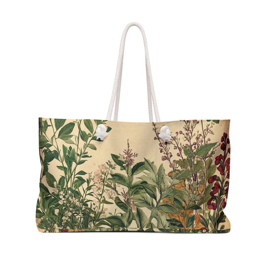 Botanical Weekender Bag — Vintage Floral Travel Tote