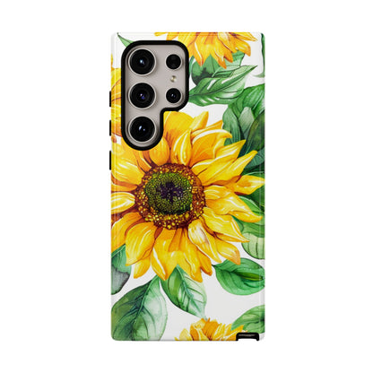 Sunflower Tough Phone Case — Bright Floral Protective Cover
