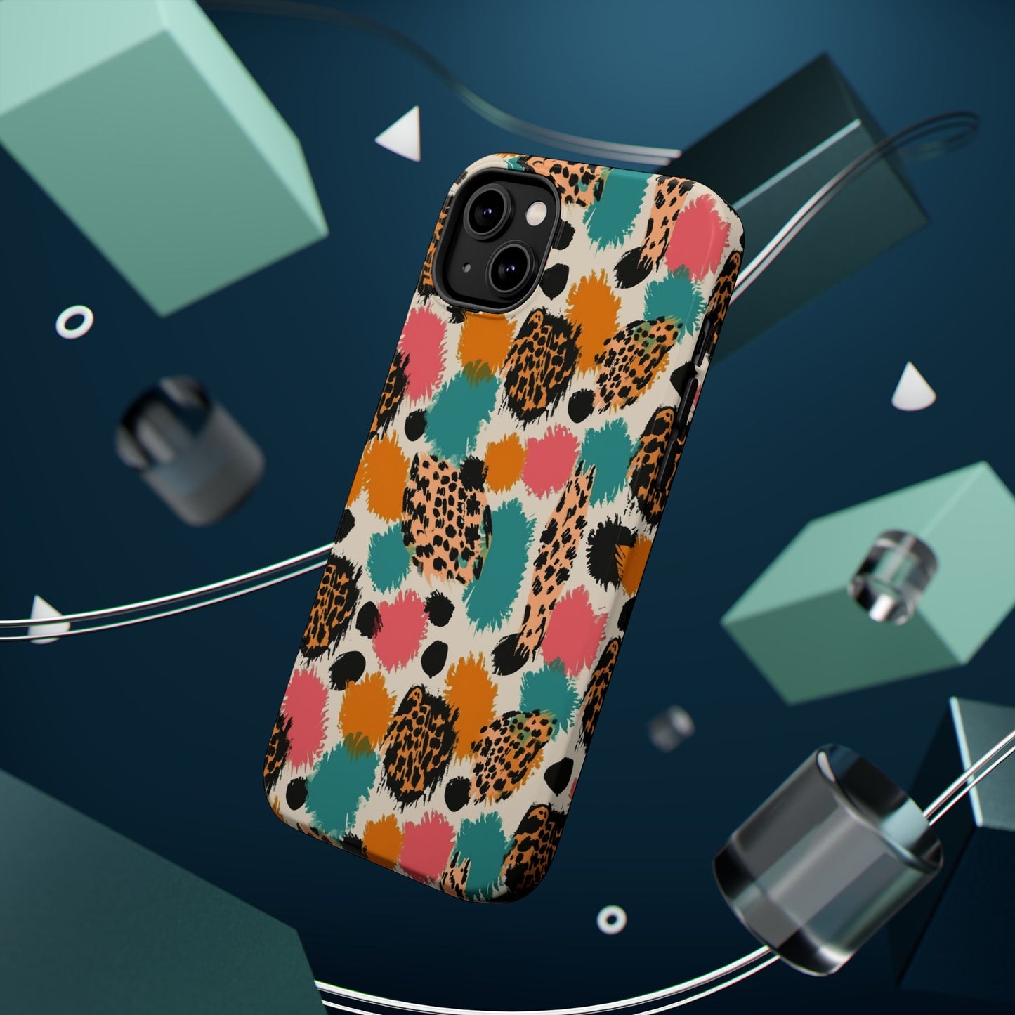 Leopard Splash Magnetic Impact Phone Case — Colorful Abstract Animal Print