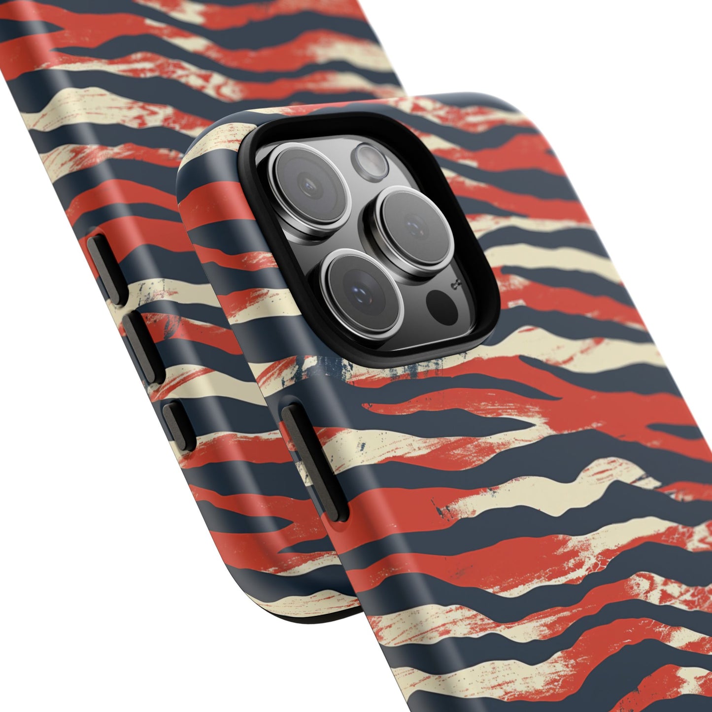Patriotic Red White Blue Zebra Phone Case,Africa Pattern