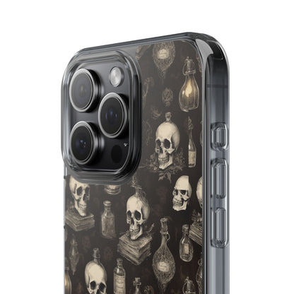 Gothic Skull Phone Case | Clear Impact-Resistant Cases for Halloween, Gothic Aesthetic, Unique Gift, Skull Lover, Spooky Decor