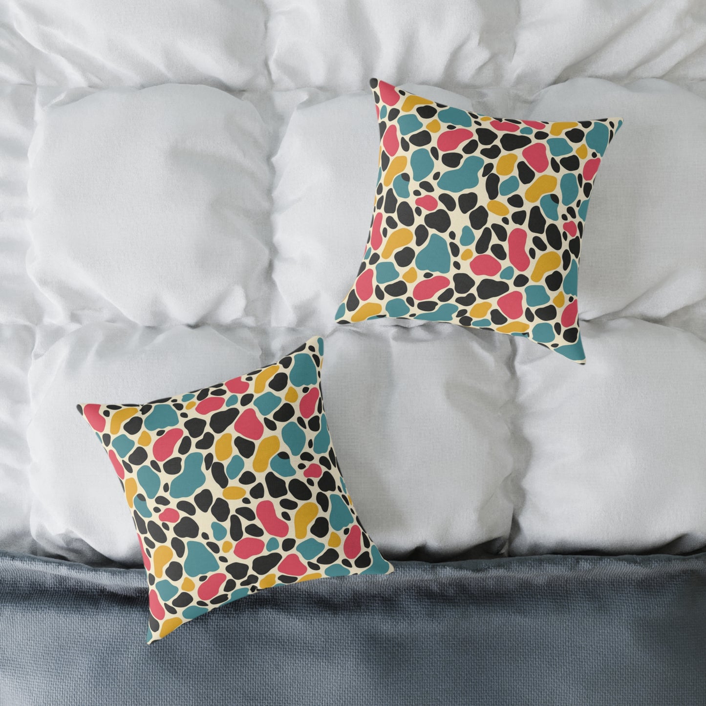 Square Poly Canvas Pillow,Color Pattern