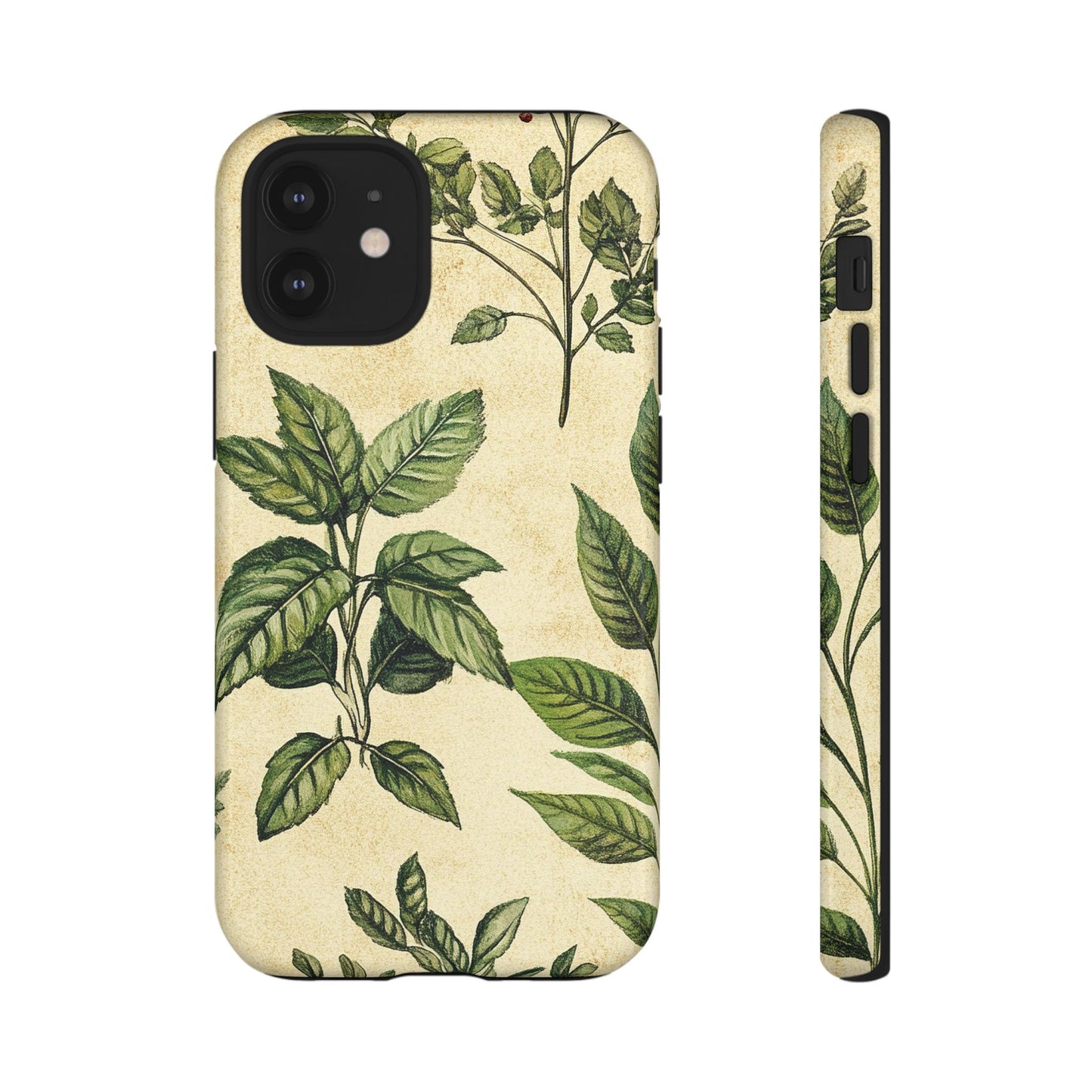 Botanical Leaves Tough Phone Case — Vintage Green Plant Print
