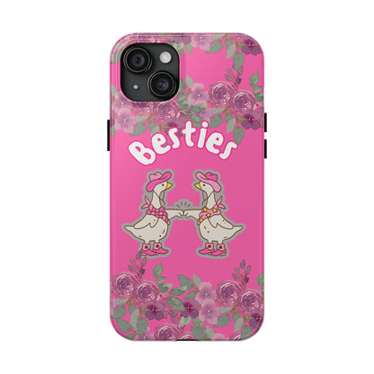 Colorful Floral Besties Phone Case, Tough Mobile Cover for Best Friends, Cute Gift for Friendship Day, Unique Cell Phone Protection