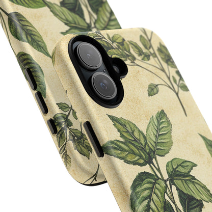 Botanical Leaves Tough Phone Case — Vintage Green Plant Print