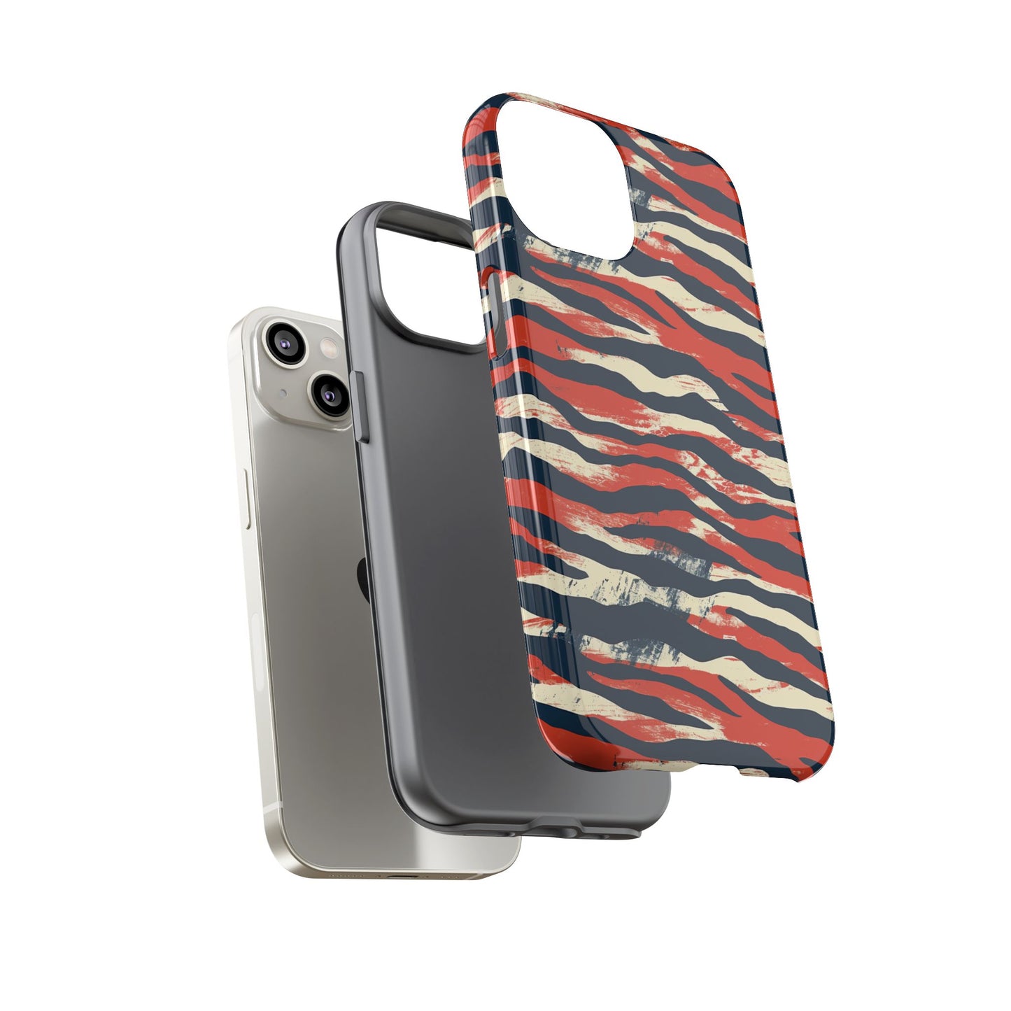 Patriotic Red White Blue Zebra Phone Case,Africa Pattern