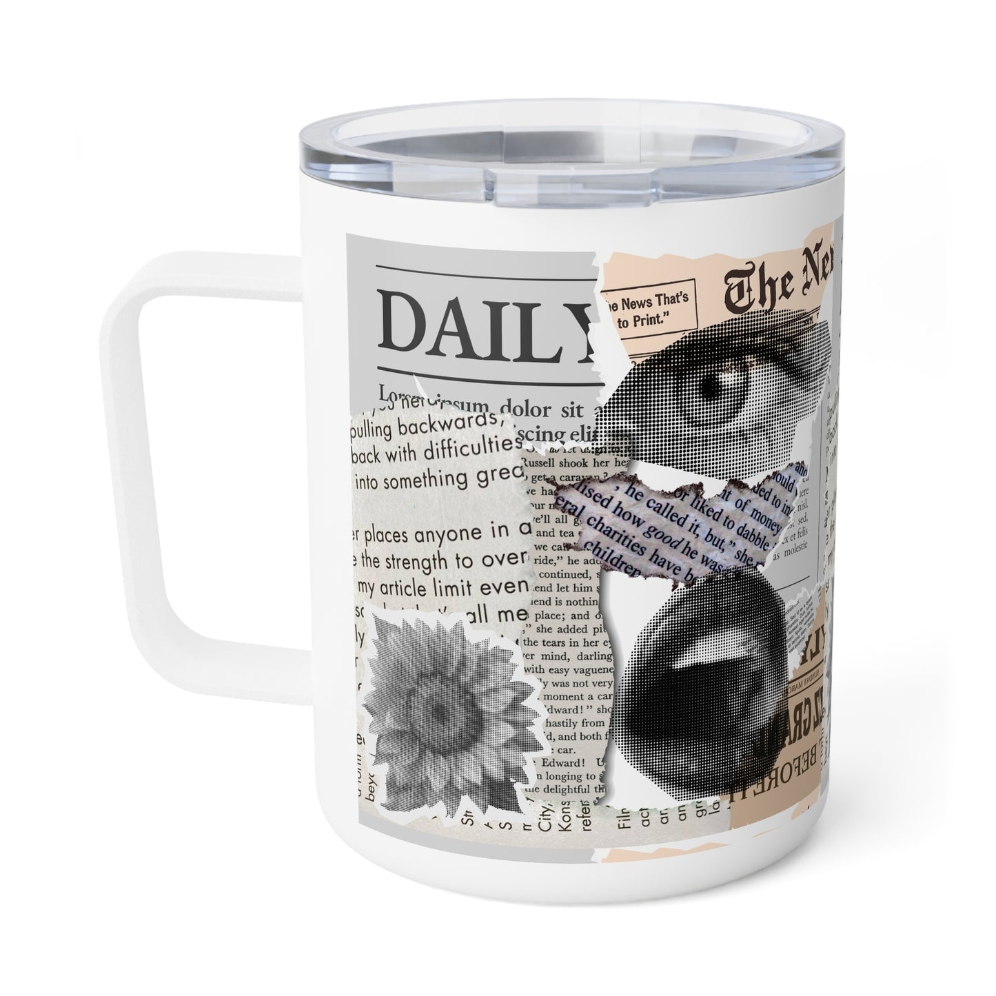 Artistic Insulated Coffee Mug, Creative Gift, Home Decor, Unique Present, Coffee Lovers, Personal Touch
