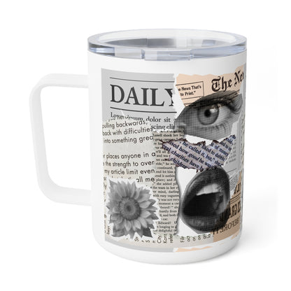 Artistic Insulated Coffee Mug, Creative Gift, Home Decor, Unique Present, Coffee Lovers, Personal Touch