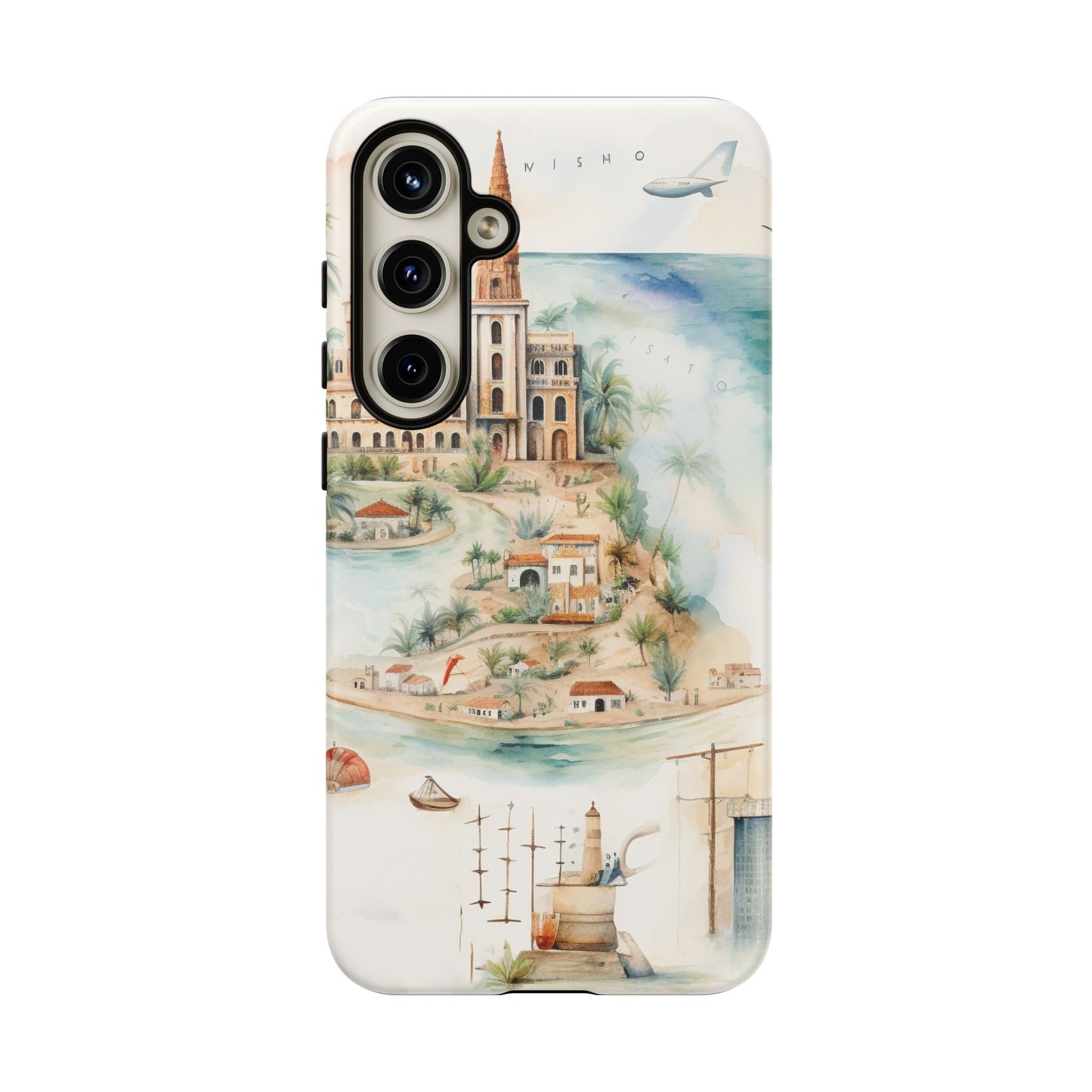 Hard Phone Case — Watercolor Fantasy Map Castle Design