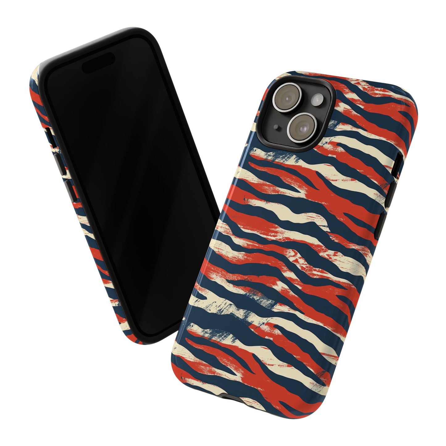 Patriotic Red White Blue Zebra Phone Case,Africa Pattern