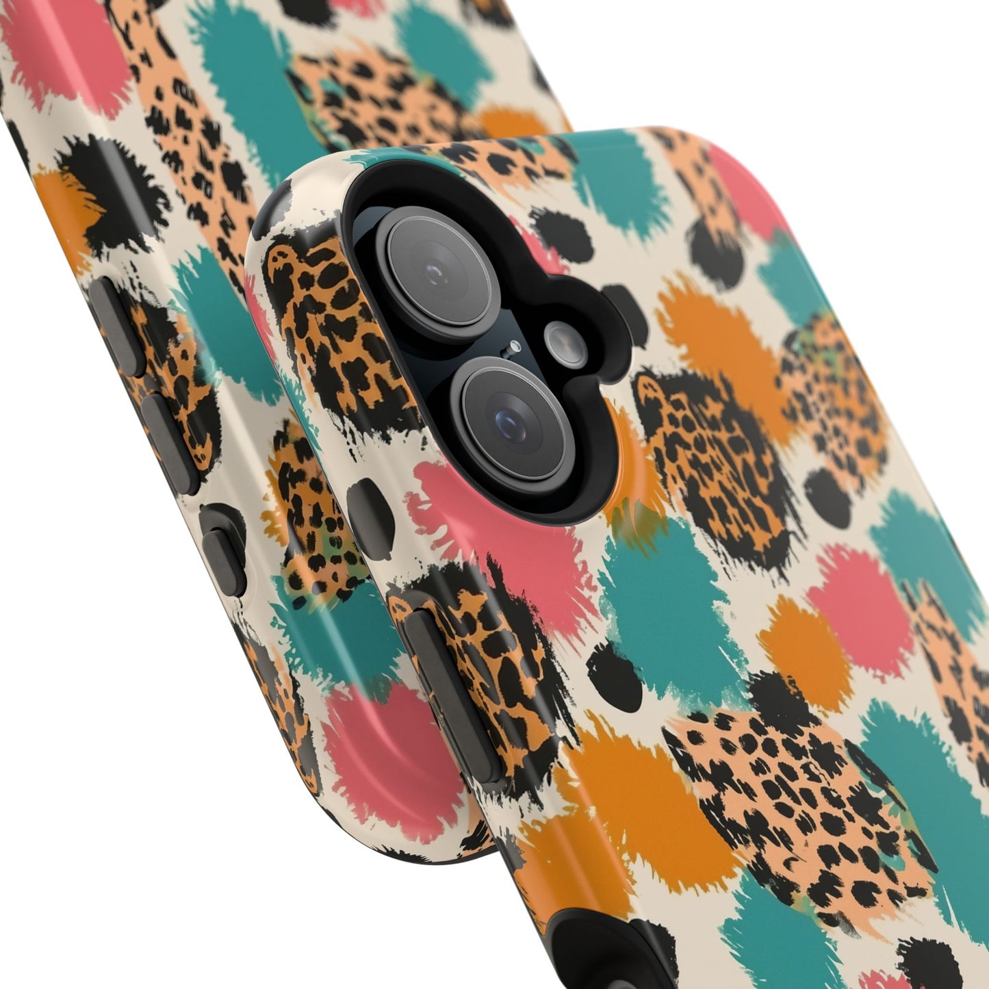 Leopard Splash Magnetic Impact Phone Case — Colorful Abstract Animal Print