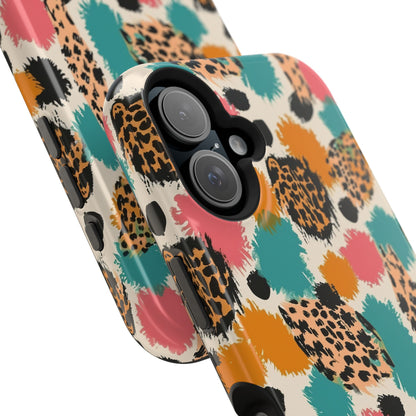 Leopard Splash Magnetic Impact Phone Case — Colorful Abstract Animal Print