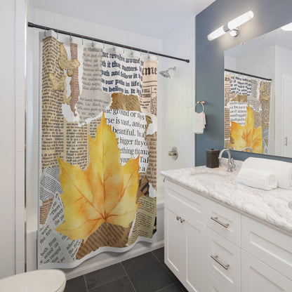 Autumn Inspired Shower Curtain, Cozy Home Decor, Nature Wall Art, Fall Bathroom Accessory.