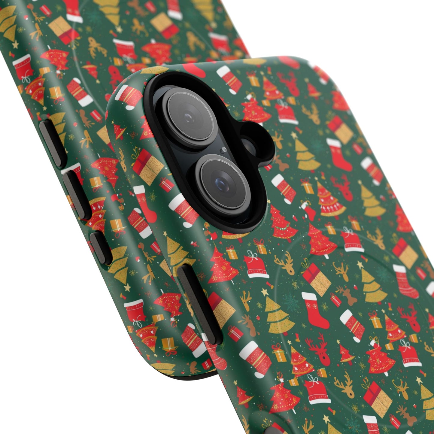 Christmas Tough Magnetic Phone Case | Festive Holiday Accessory | Cute Santa & Tree Design, Gift for Him/Her, Seasonal Tech