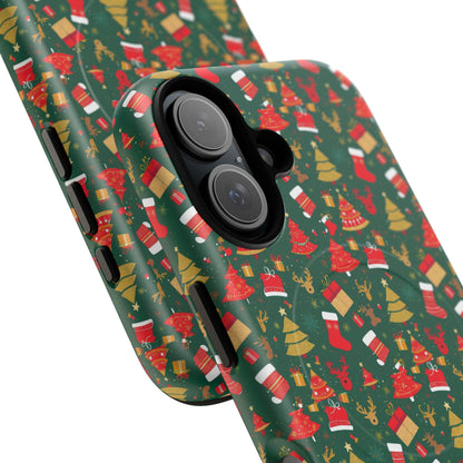 Christmas Tough Magnetic Phone Case | Festive Holiday Accessory | Cute Santa & Tree Design, Gift for Him/Her, Seasonal Tech