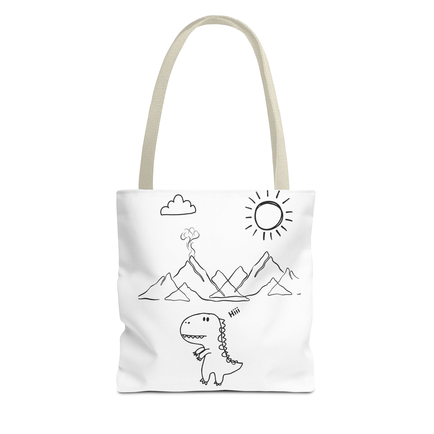 Tote Bag .Dinosaurs,white and black , perfect for gifts for her, perfect gifts for him.