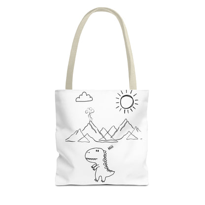 Tote Bag .Dinosaurs,white and black , perfect for gifts for her, perfect gifts for him.
