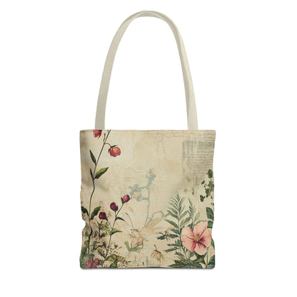 Vintage Floral Tote Bag — Botanical Garden Print AOP