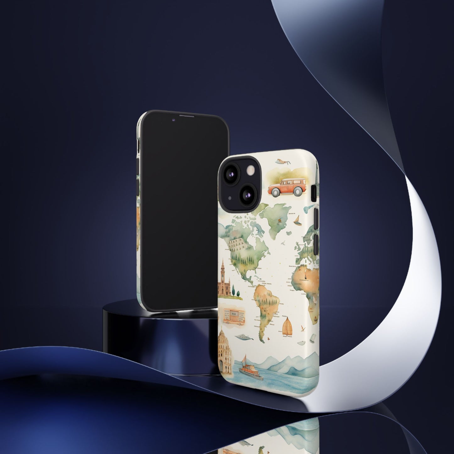 Hard Phone Case — Watercolor Fantasy Map Castle Design