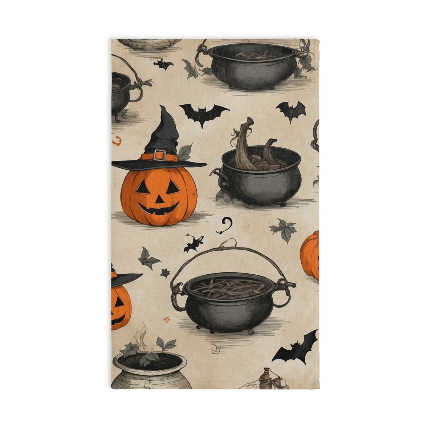 Halloween Hand Towel with Spooky Design, Kitchen Decor, Witchy Home Accent, Autumn Gift, Holiday Decor
