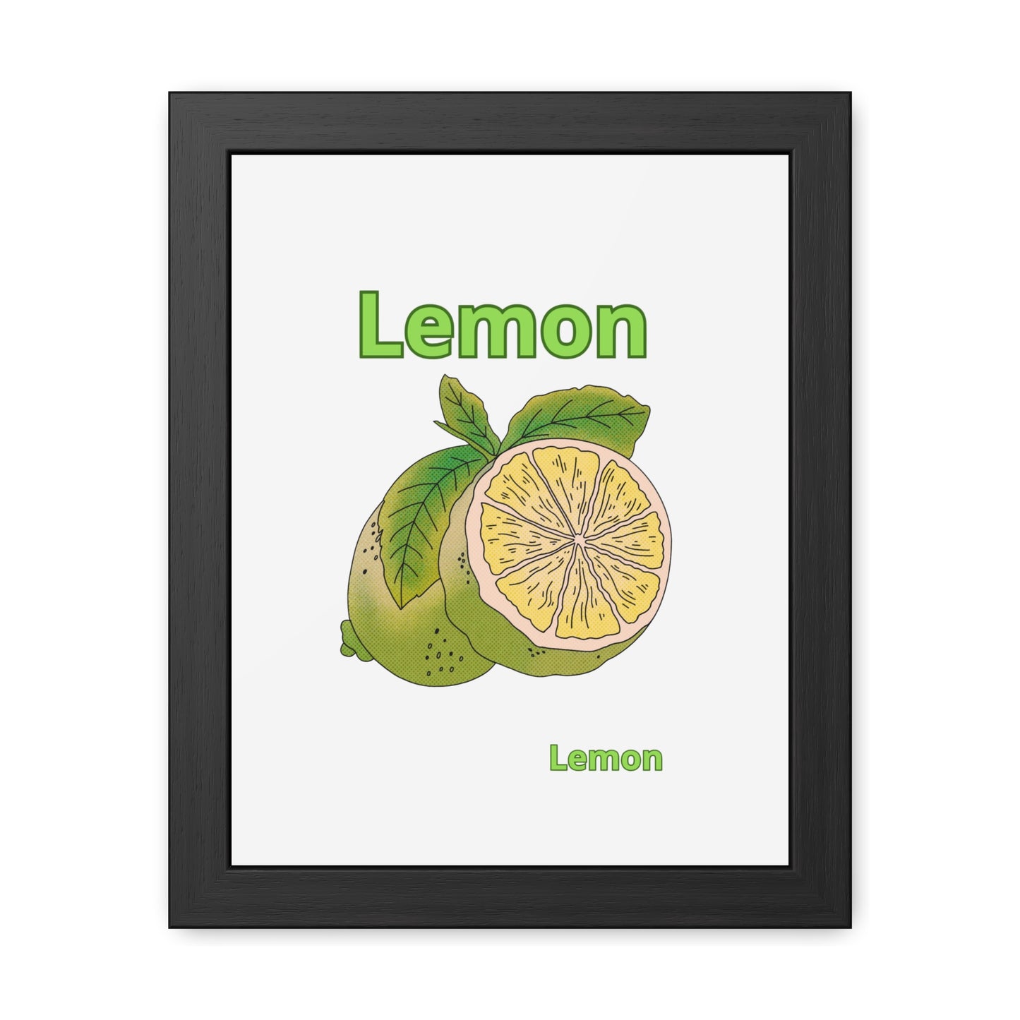 Lemon Framed Poster, Bright Home Decor, Kitchen Art, Gift for Citrus Lovers, Fresh Farmhouse Style