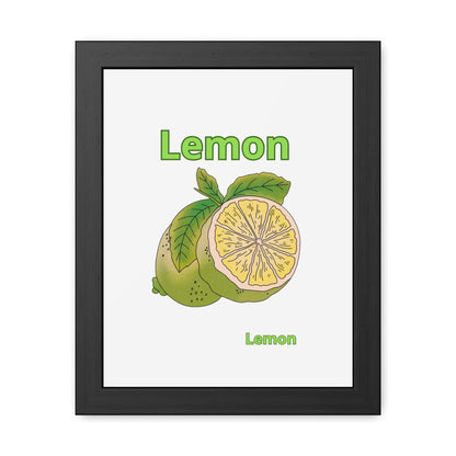Lemon Framed Poster, Bright Home Decor, Kitchen Art, Gift for Citrus Lovers, Fresh Farmhouse Style