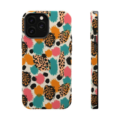 Leopard Splash Magnetic Impact Phone Case — Colorful Abstract Animal Print