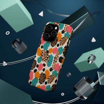 Leopard Splash Magnetic Impact Phone Case — Colorful Abstract Animal Print