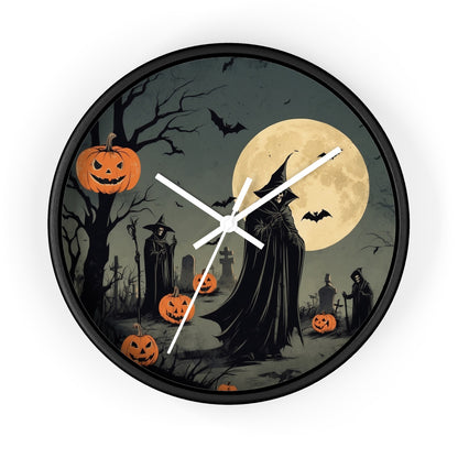 Spooky Halloween Wall Clock, Halloween Decor, Witch Clock, Pumpkin Wall Art, Haunted House Decoration, Fall Home Decor