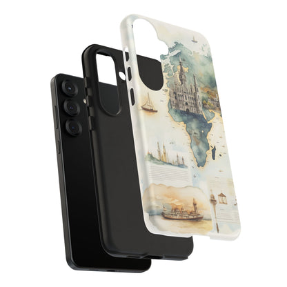 Hard Phone Case — Watercolor Fantasy Map Castle Design
