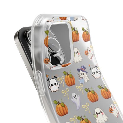 Cute Halloween Flexi Cases | Ghosts & Pumpkins Phone Cover, Spooky Gifts, Fall Decor, Horror Lovers, October Celebration