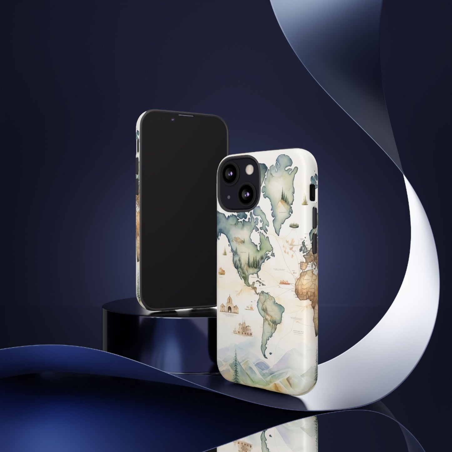 Hard Phone Case — Watercolor Fantasy Map Castle Design