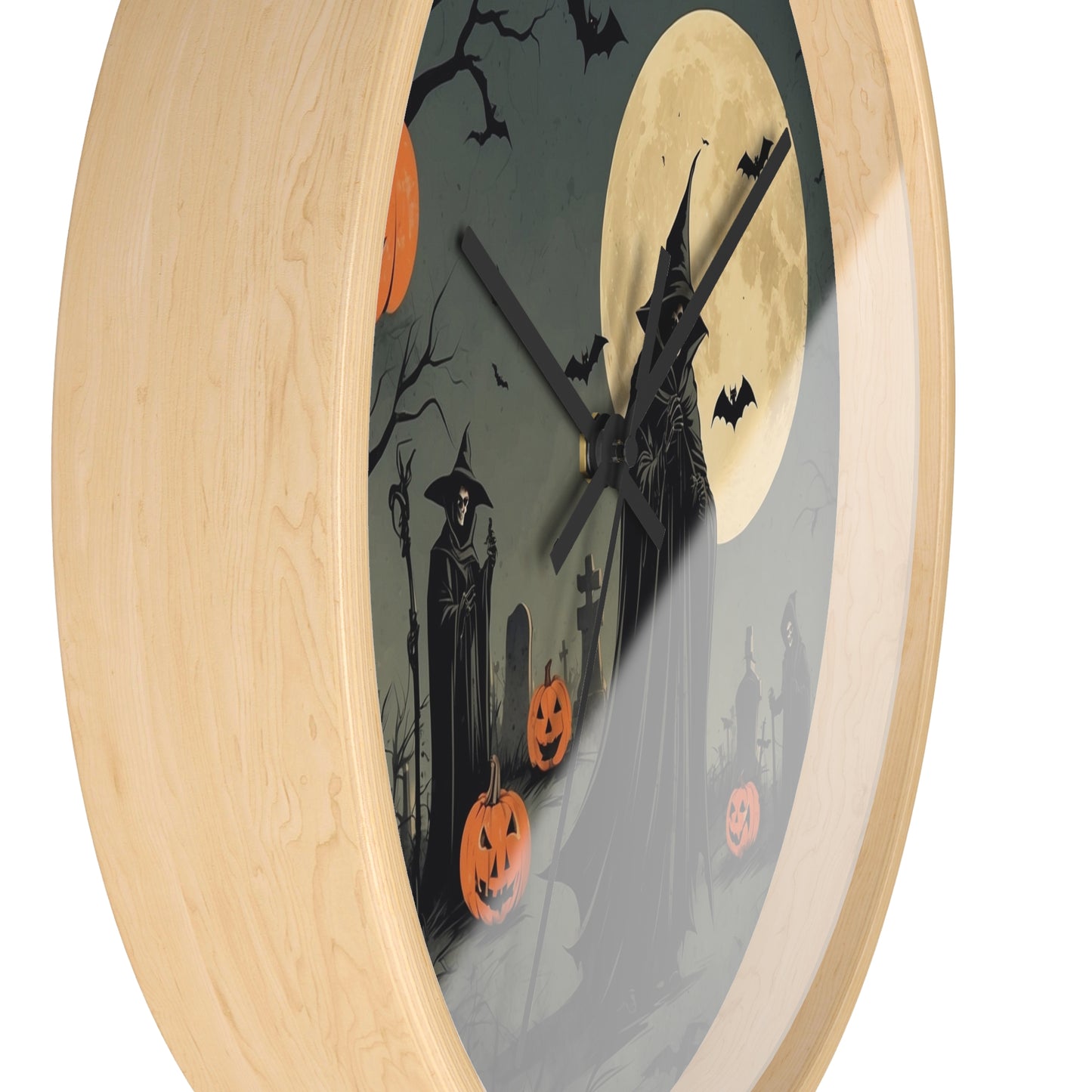 Spooky Halloween Wall Clock, Halloween Decor, Witch Clock, Pumpkin Wall Art, Haunted House Decoration, Fall Home Decor