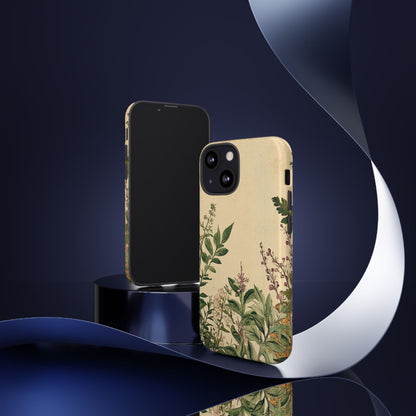 Floral Vintage Tough Case – Botanical Protective Phone Cover,Plants Lovers