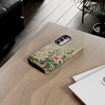Floral Vintage Tough Case – Botanical Protective Phone Cover,Plants Lovers