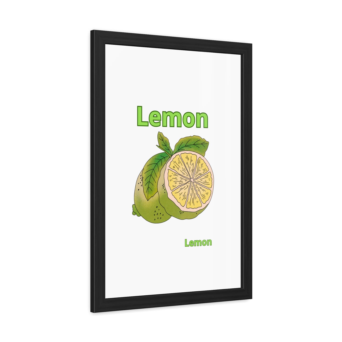 Lemon Framed Poster, Bright Home Decor, Kitchen Art, Gift for Citrus Lovers, Fresh Farmhouse Style