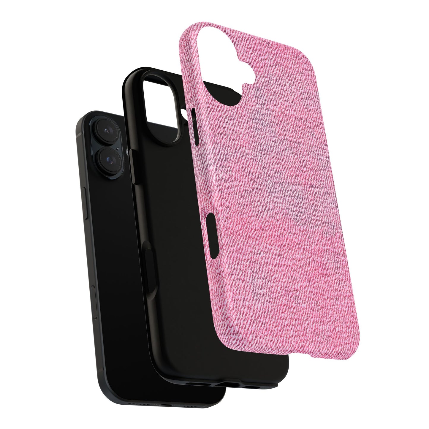 Pink Textured Tough Magnetic Phone Case — Durable Magnetic Snap-On iPhone Cover