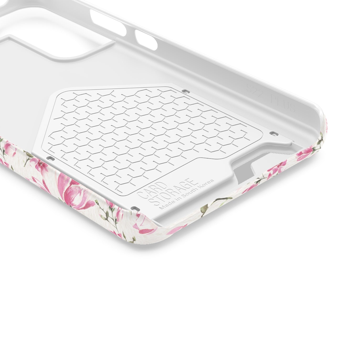 Chic Floral Phone Case with Card Holder for Princesses, Cute Floral Design, Gift for Her