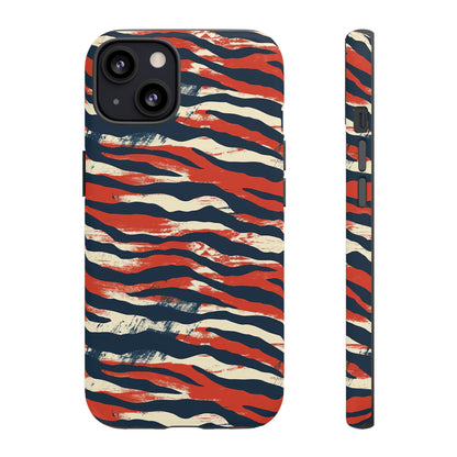Patriotic Red White Blue Zebra Phone Case,Africa Pattern
