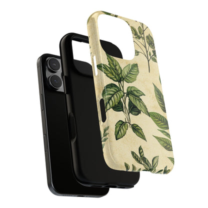 Botanical Leaves Tough Phone Case — Vintage Green Plant Print