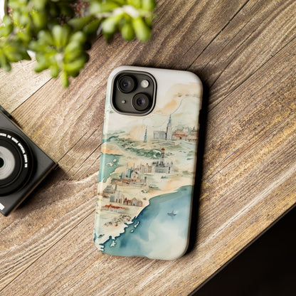 Hard Phone Case — Watercolor Fantasy Map Castle Design